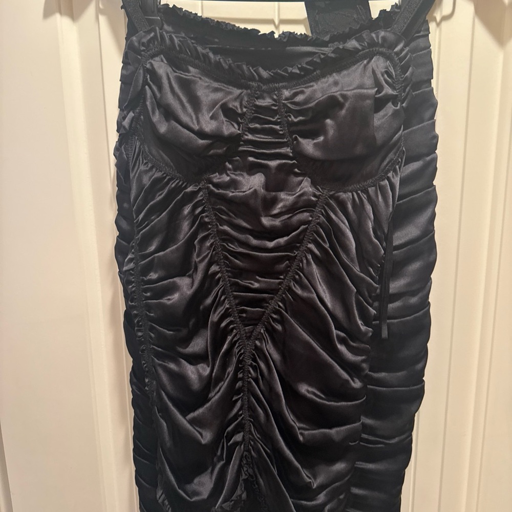 Dolce & Gabbana Black Ruched Skirt Set